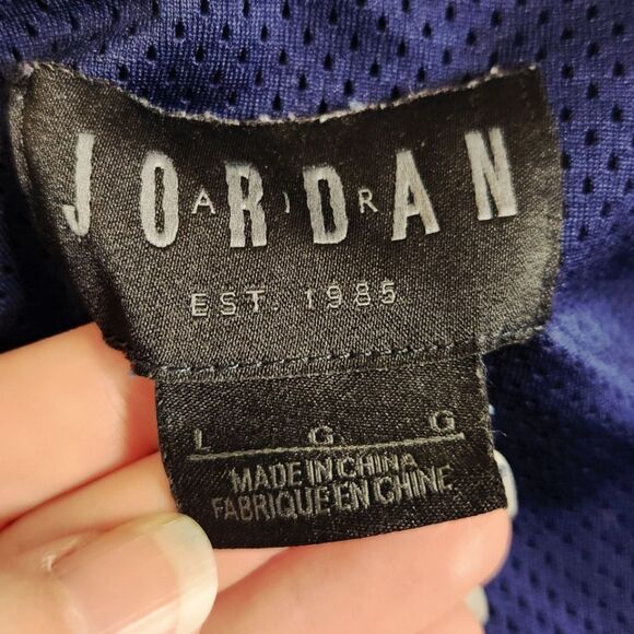 Nike Air Jordan Wings of Flight Windbreaker Navy Purple Hooded Zip Up Men's L - Picture 7 of 11